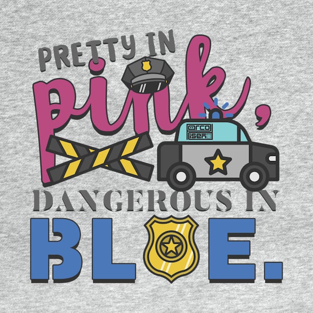 Funny Pink Pretty Blue Dangerous Car Police Officer by porcodiseno